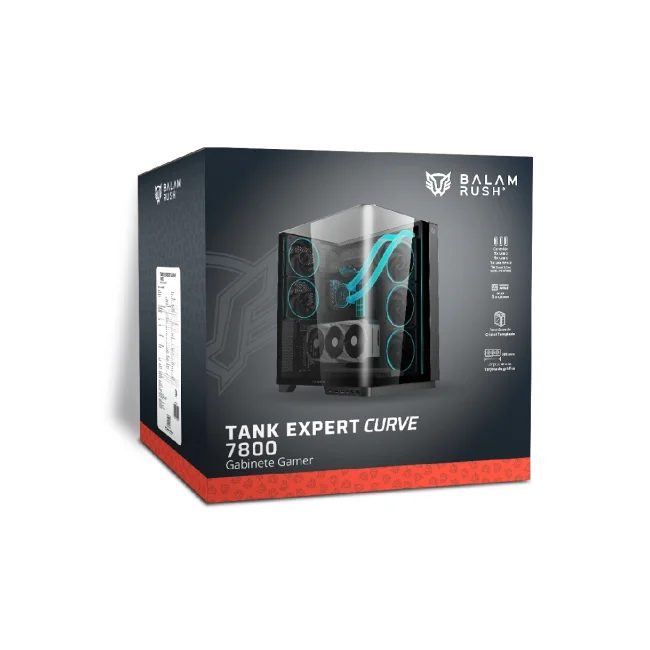 GABINETE BALAM RUSH GAMER TANKCURVE 7800 MEDIATORRE "SIN FUENTE" NEGRO image 6