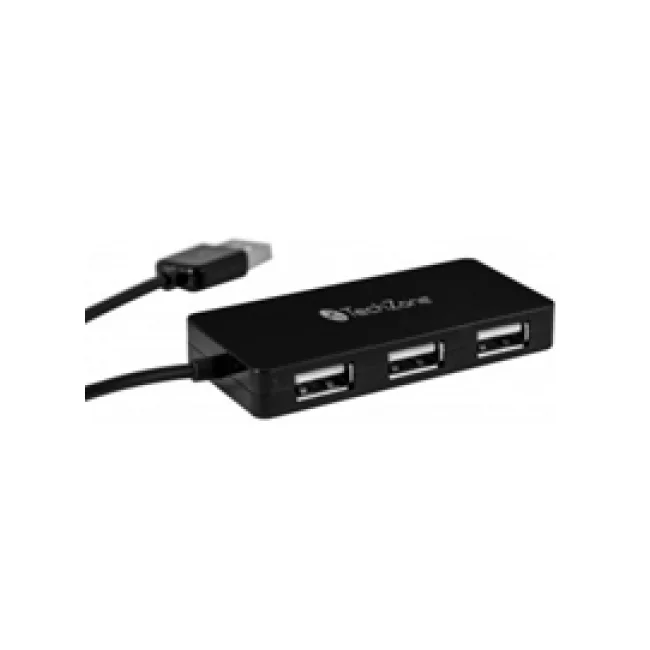 TechZone TZ17HUB02 nodo concentrador USB 2.0 Negro