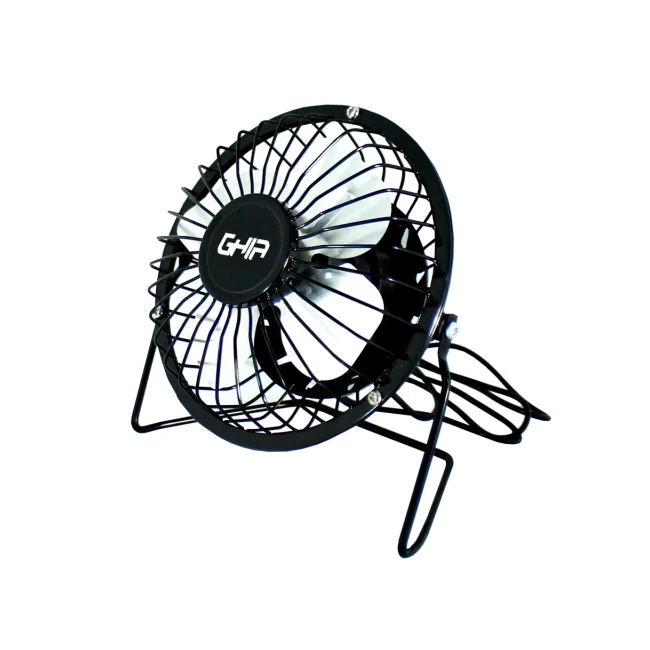 MINI VENTILADOR DE ESCRITORIO GHIA METALICO COLOR NEGRO ALIMENTACION USB image 3