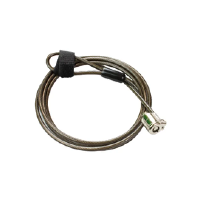 CANDADO DE LAPTOP EC LINE EC-CP002, NEGRO, CABLE 1.8 MTS, CERRADURA CON LLAVE, ACERO GALVANIZADO TRENZADO REVESTIDO CON VINIL TRANSPARENTE, ROTACION 360 DOBLE EJE