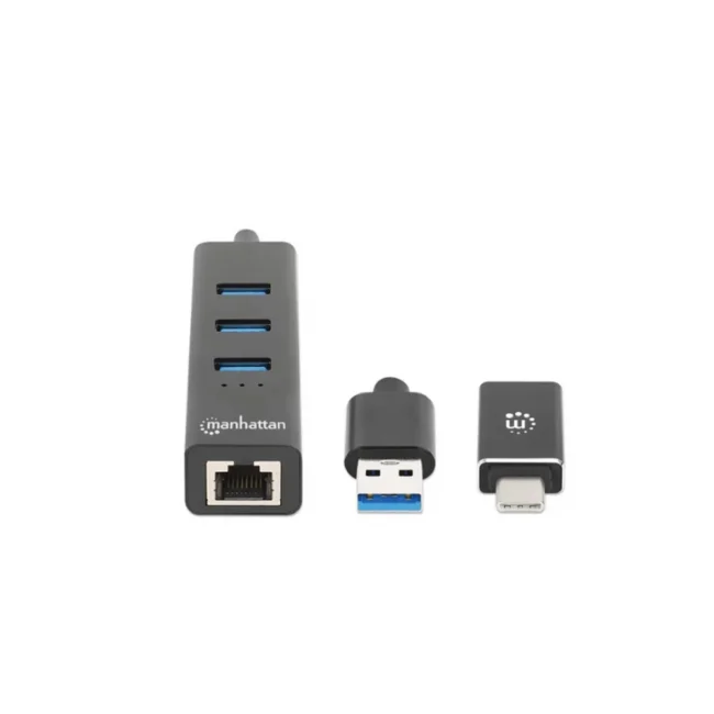 Manhattan 180894 nodo concentrador USB 3.2 Gen 1 (3.1 Gen 1) Type-A + Type-C 5000 Mbit/s Negro image 3