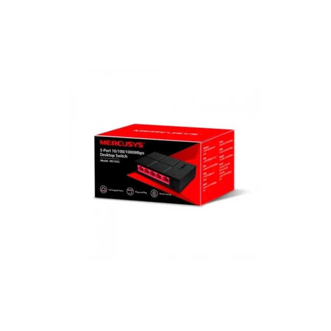 Mercusys MS105G dispositivo de redes No administrado Gigabit Ethernet (10/100/1000) Negro image 9