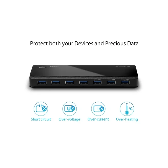 TP-Link UH700 nodo concentrador USB 3.2 Gen 1 (3.1 Gen 1) Micro-B 5000 Mbit/s Negro image 7
