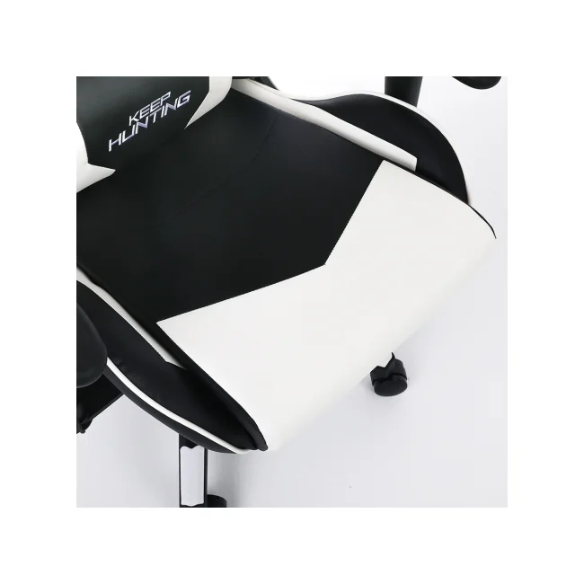 SILLA OCELOT GAMING OSB-04 / VINIPIEL / BASE NYLON AJUSTABLE / DESCANSABRAZOS 2D / PISTON CLASE 4 / RECLINABLE 90-155 GRADOS / HASTA 150KG / COJINES LUMBAR Y CERVICAL / COLOR NEGRO CON BLANCO image 5