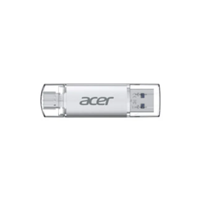 MEMORIA USB 64GB UT300 ACER 3.2 LECT. 150MB/S ESCRIT. 90MB/S COLOR METALICO/DUAL USB-A/ USB-C BL.9BWWA.589