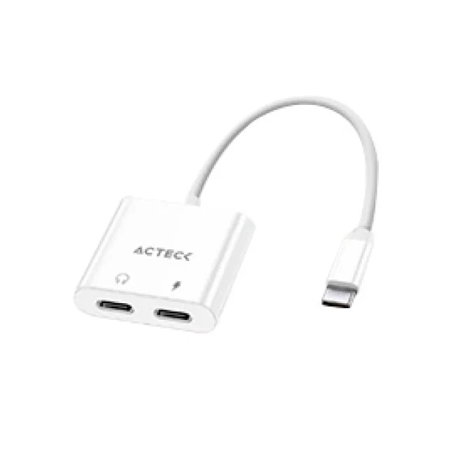 ADAPTADOR ACTECK SHIFT PLUS AA415 / USB C - 2X USB C / AUDIO - TIPO C DP / ANDROID - IOS / BLANCO / AC-939768
