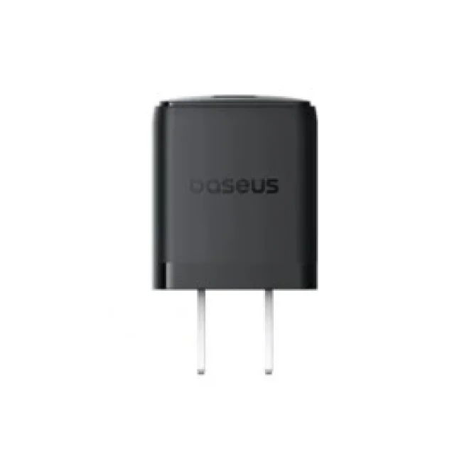CARGADOR DE PARED BASEUS, CARGA RAPIDA TIPO C 30W, COLOR NEGRO