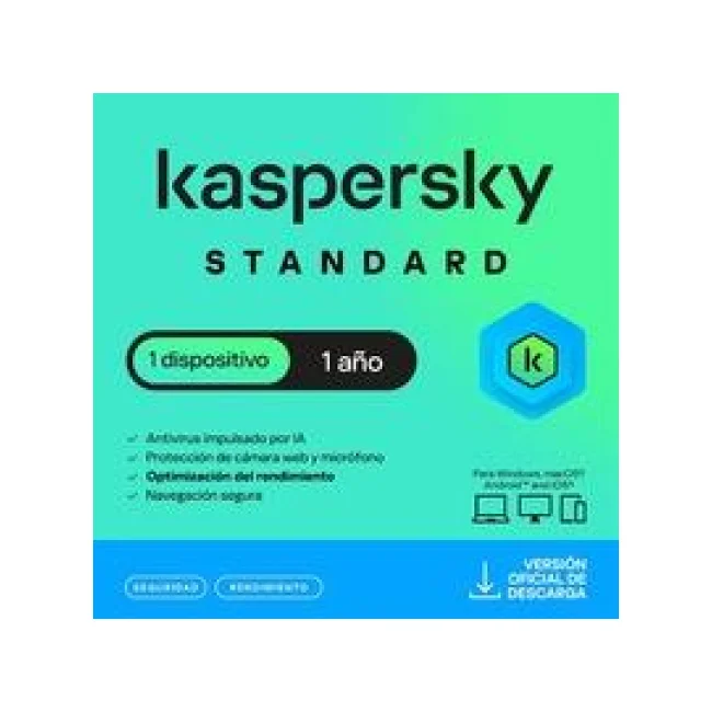 Kaspersky STANDARD (Anti-Virus ) / 1 dispositivo / 1 año / base