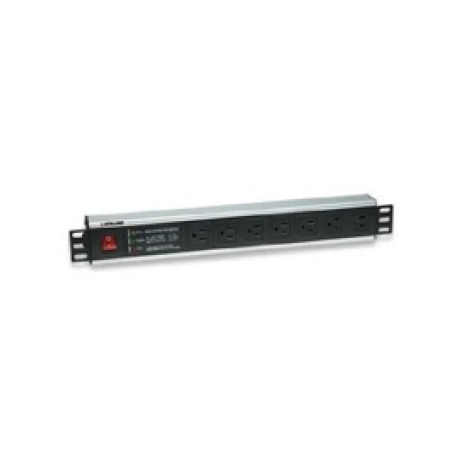 Intellinet Barra Multicontacto de 7 salidas para Montaje en Rack de 19"