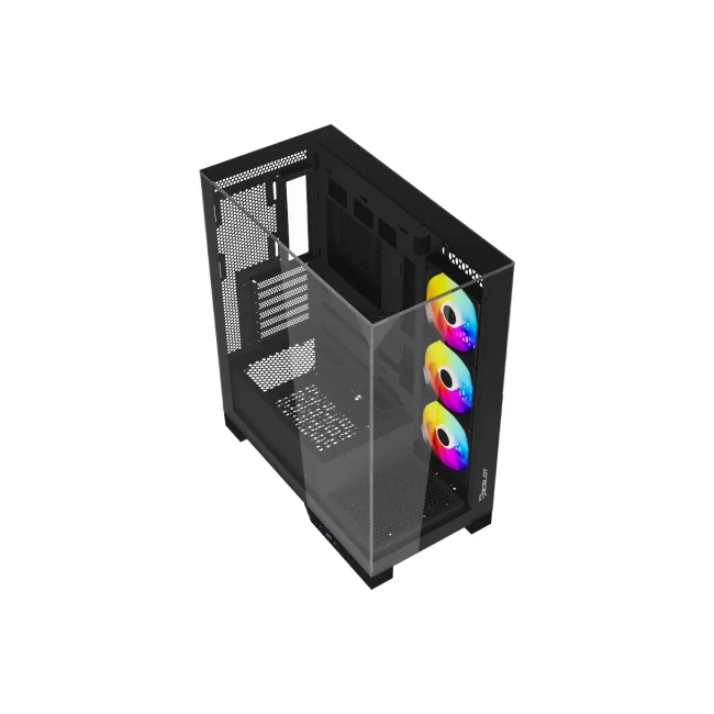 GABINETE OCELOT GAMING GLASS HUNTER 3 / MID TOWER /ATX, M-ATX, ITX LISTO PARA MB BTF / PANEL LATERAL, FRONTAL Y SUPERIOR DE CRISTAL TEMPLADO/ INCLUYE 3 VENTILADORES / ENFRIAMIENTO LIQUIDO HASTA 3600MM / GPU HASTA 400MM / COLOR NEGRO/USB TIPO C image 6