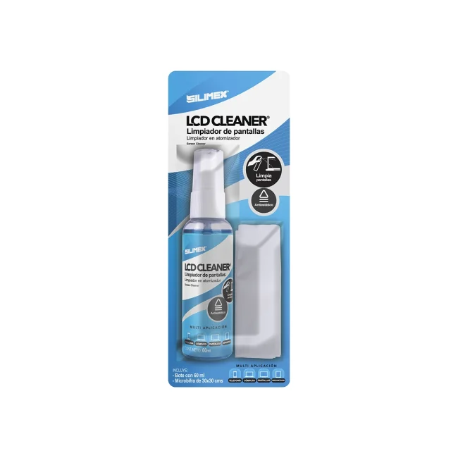 LIMPIADOR DE PANTALLAS | SILIMEX | KIT LCD CLEANER 60ML | LIMPIADOR Y PROTECTOR ANTIESTÁTICO | ELIMINA HUELLAS Y EL 99.9% DE VIRUS, BACTERIAS Y HONGOS image 2