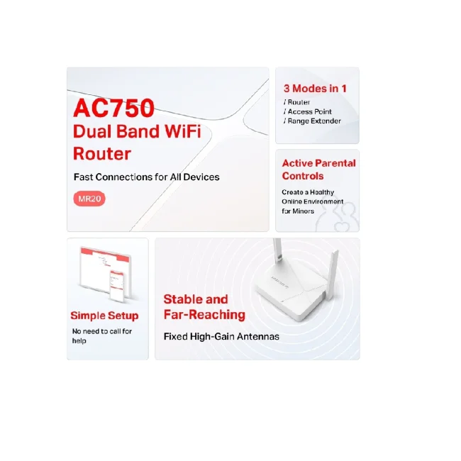 TP-LINK ROUTER AC750 INALAMBRICO DOBLE BANDA / MR20 image 5
