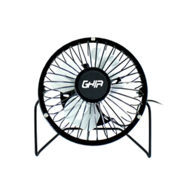 MINI VENTILADOR DE ESCRITORIO GHIA METALICO COLOR NEGRO ALIMENTACION USB