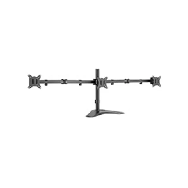 SOPORTE ACTECK ENFORCE ZONE-B SM435 / DE ESCRITORIO / 3 MONITORES / 17 - 32 PULG / HASTA 9 KG POR BRAZO / INCLINACION Y GIRO AJUSTABLE / VESA 75 - 100 MM / ORGANIZADOR DE CABLES / NEGRO / AC-939676