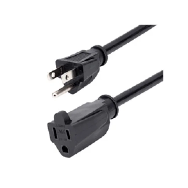StarTech.com Cable de 2m de Extensión de Alimentación,NEMA 5-15R a NEMA 5-15P, 13A 125V, 16AWG, Cable de Extensión de Corriente para Computadoras, UL