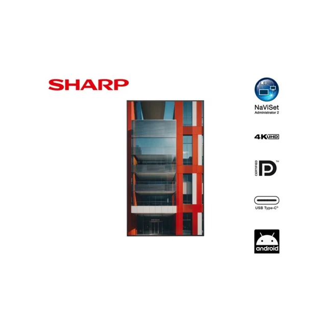 MONITOR PROFESIONAL SHARP DE 65 PN-ME652 UHD 3840 X 2160 18/7, 450 CD/M2 CONT 12001 USB-C HDCP 3 HDMI ANDROID 13 CON 3AÑOS DE GARANTIA image 3