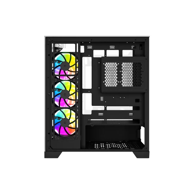 GABINETE OCELOT GAMING GLASS HUNTER 3 / MID TOWER /ATX, M-ATX, ITX LISTO PARA MB BTF / PANEL LATERAL, FRONTAL Y SUPERIOR DE CRISTAL TEMPLADO/ INCLUYE 3 VENTILADORES / ENFRIAMIENTO LIQUIDO HASTA 3600MM / GPU HASTA 400MM / COLOR NEGRO/USB TIPO C image 3