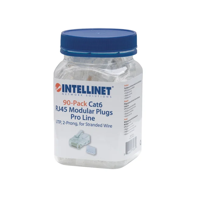 Intellinet PLUG RJ45 CAT6 MULTIFILAR UTP BOTE 90 PZAS ORO 50-MICRAS PRO image 4