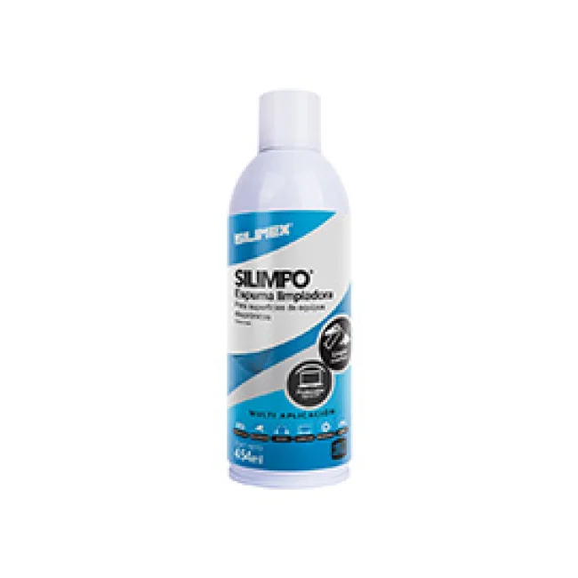 ESPUMA LIMPIADORA | SILIMEX | SILIMPO 454ML | LIMPIA EQUIPOS DE SUPERFICIES ELECTRONICOS | PROTECCION RAYOS UV | LIBRE DE CFCS Y HCFCS