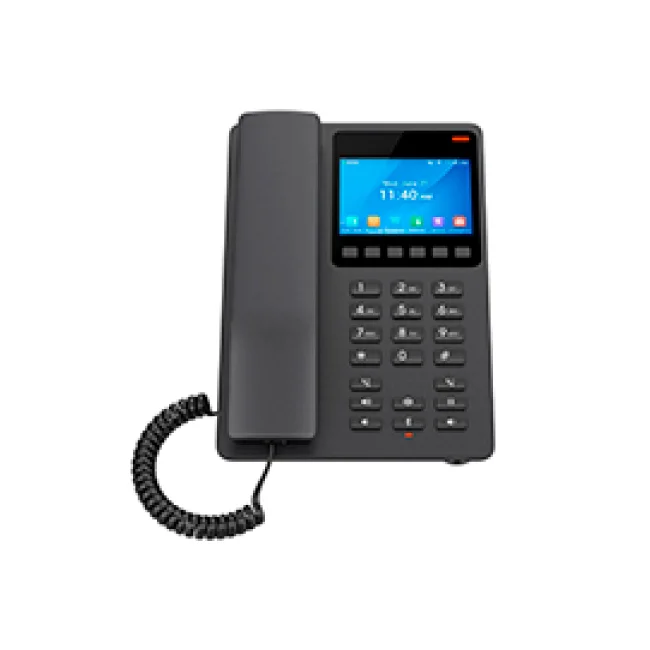 GHP631W, Teléfono Hotelero IP Negro, WiFi-6, LCD Color 3.5", 2 SIP 2 líneas, GDMS, soporta PoE