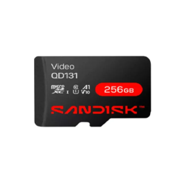 SANDISK - Memoria SC QD131 MICRO SDHC 256GB / Clase 10/ U1 Lectura 160 MB/S / ESC 18 MB/S / Especializada para Videovigilancia