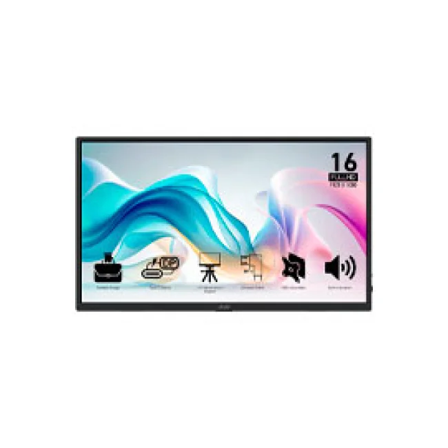 MSI PRO MP165 E6 televisor y monitor portátil Negro 39.6 cm (15.6") LED 1920 x 1080 Pixeles