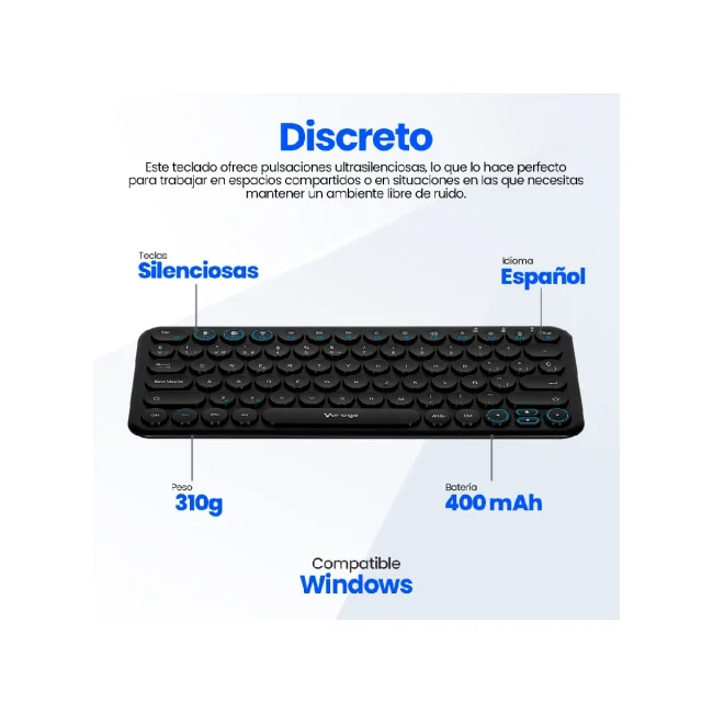 Vorago KBW-400 teclado USB + Bluetooth Negro image 8