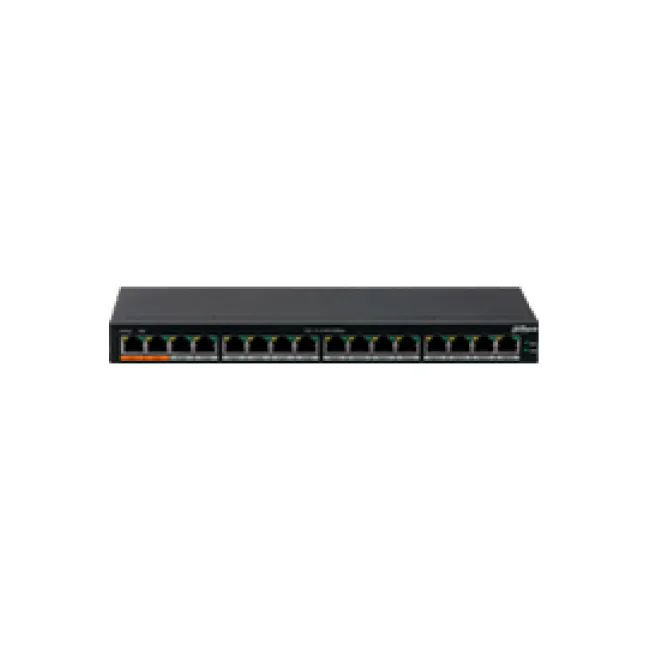 Dahua Technology PoE PFS3016-16GT-190 dispositivo de redes No administrado L2 Gigabit Ethernet (10/100/1000) Energía sobre Ethernet (PoE) 1U Negro
