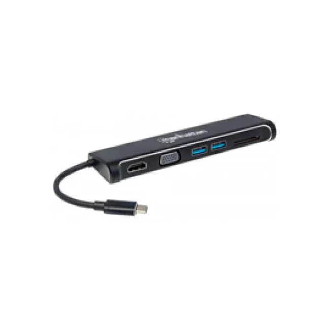 Manhattan Convertidor Docking USB-C Superspeed 4-en-1 a HDMI/VGA image 2