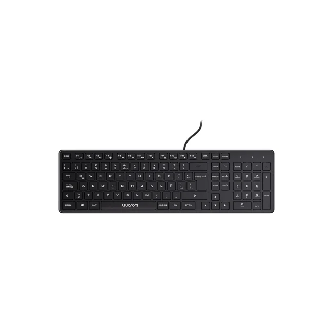 TECLADO ALAMBRICO QUARONI USB 104 TECLAS COLOR NEGRO image 2