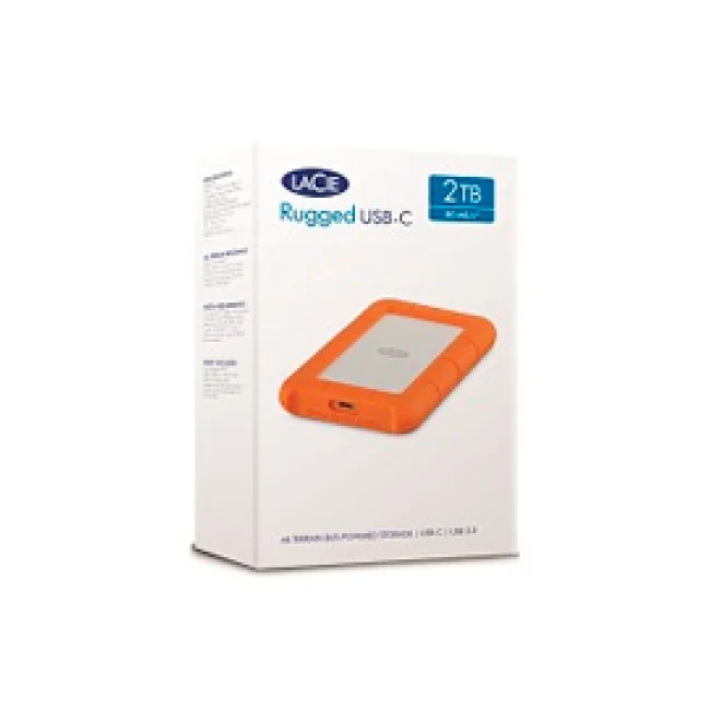 LaCie Rugged USB-C disco duro externo 2 TB Naranja, Plata