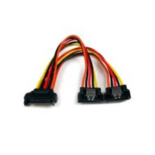 StarTech.com Cable 0.15m Adaptador Splitter Divisor de Alimentación SATA Latching con Cierre Pestillo - 2x Hembra
