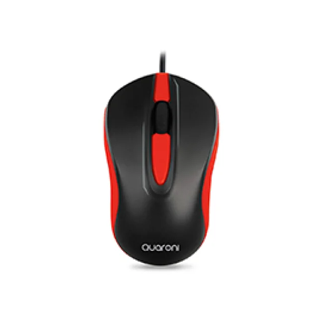 MOUSE OPTICO QUARONI ALAMBRICO COLOR ROJO 1200 DPI