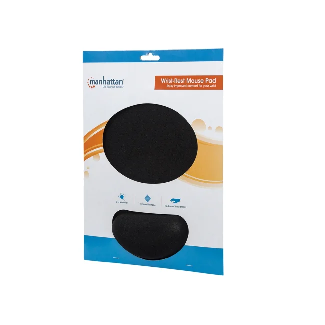 Manhattan Mouse Pad con Descansa Muñecas El material de gel promueve la posición adecuada de la mano y la muñeca, negro image 4
