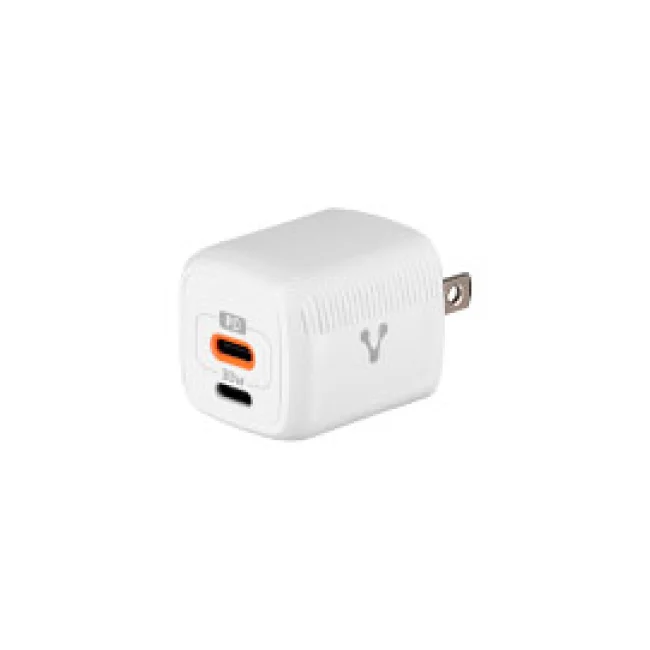 CARGADOR PARED VORAGO AU-355 FAST CHARGE 2 X USB-C 30W BLANCO