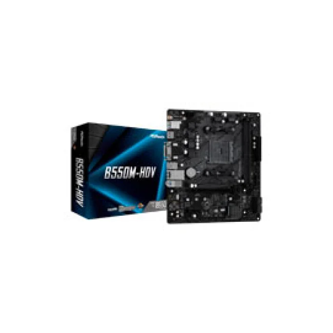 MB ASROCK B550M HDV AMD AM4 / 64 GB DDR4 4733+ OC /1 PCIE 4.0 X 16/ 1 PCIE 3.0 X 1 / 1 HYPER M.2 / 4 SATA 3 / 6 USB 3.2 / HDMI 2.1 4K /