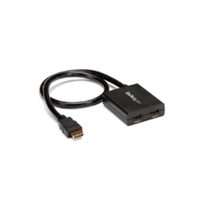 StarTech.com Divisor de Video HDMI de 2 Puertos - Splitter HDMI 4k 30Hz de 2x1 Alimentado por USB