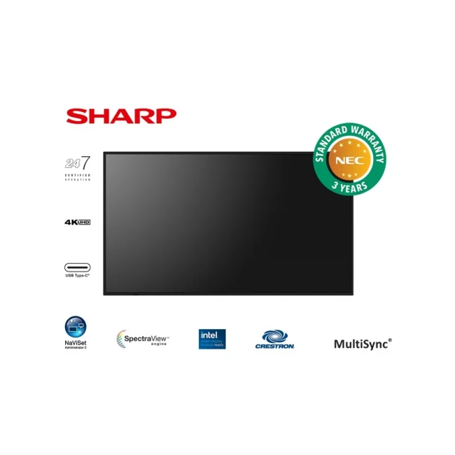 MONITOR PROFESIONAL SHARP DE 55 M552 UHD 3840 X 2160 24/7, 550 CD/M2, 80001, HDMI, DISPLAYPORT HDCP, USB, RJ-45, INTEL SDM Y RPI4 image 2