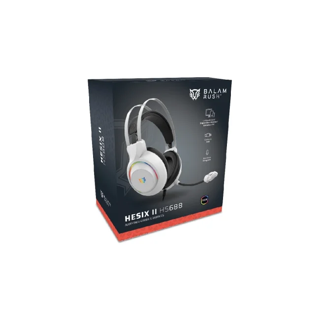 DIADEMA GAMER BALAM RUSH HESIX II ALAMBRICO 3.5MM BLANCO image 7