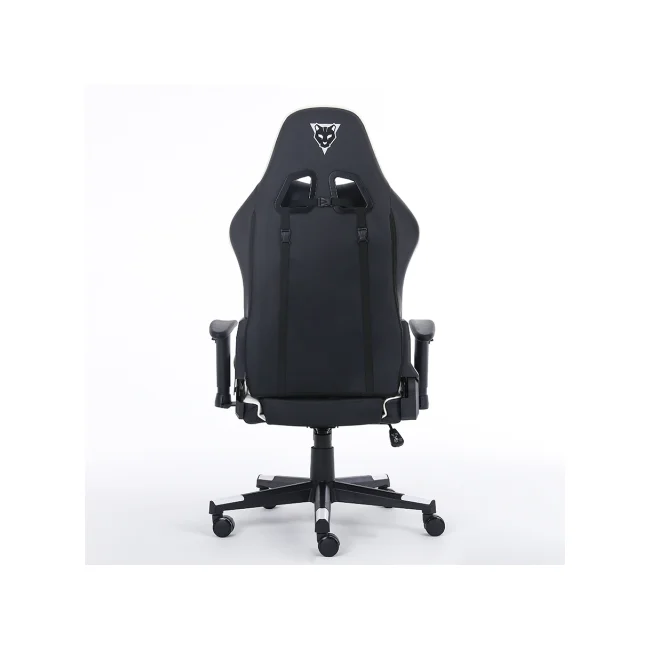 SILLA OCELOT GAMING OSB-04 / VINIPIEL / BASE NYLON AJUSTABLE / DESCANSABRAZOS 2D / PISTON CLASE 4 / RECLINABLE 90-155 GRADOS / HASTA 150KG / COJINES LUMBAR Y CERVICAL / COLOR NEGRO CON BLANCO image 6