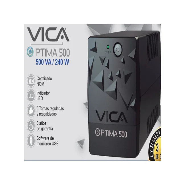 Vica Optima 500 sistema de alimentación ininterrumpida (UPS) 0.55 kVA 300 W 4 salidas AC image 7