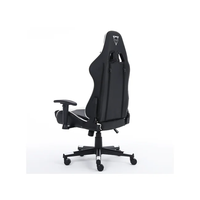 SILLA OCELOT GAMING OSB-04 / VINIPIEL / BASE NYLON AJUSTABLE / DESCANSABRAZOS 2D / PISTON CLASE 4 / RECLINABLE 90-155 GRADOS / HASTA 150KG / COJINES LUMBAR Y CERVICAL / COLOR NEGRO CON BLANCO image 3