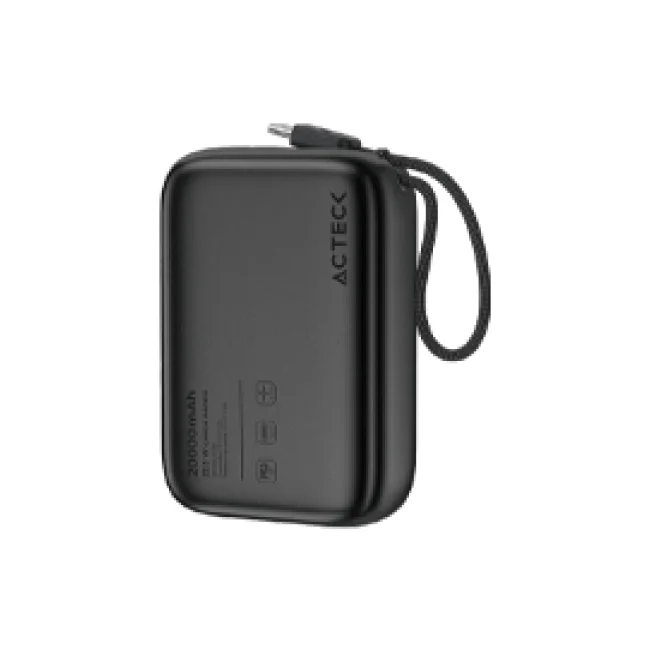 Powerbank ACTECK Energon Go Plug Max PG80 / 20,000 mAh / USB-C con cable integrado 22.5 W / Ultra compacto y Ligero / 3C Standard / Elite Series / Negro image 2