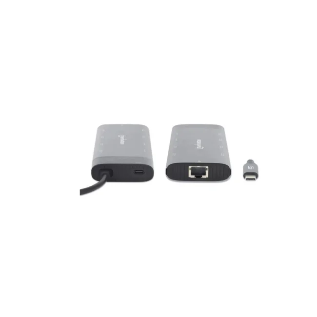 Manhattan 130714 base para laptop o replicador de puertos Alámbrico USB 3.2 Gen 2 (3.1 Gen 2) Type-C Gris image 4