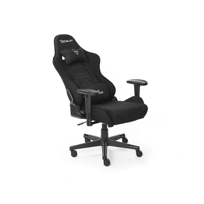 SILLA OCELOT GAMING OST-BLACK NIGHT /TELA AUTOMOTRIZ / BASE NYLON AJUSTABLE / DESCANSABRAZOS 1D / PISTON CLASE 4 / RECLINABLE 90-155 GRADOS / HASTA 150KG / COJINES LUMBAR Y CERVICAL / COLOR NEGRO CON image 5