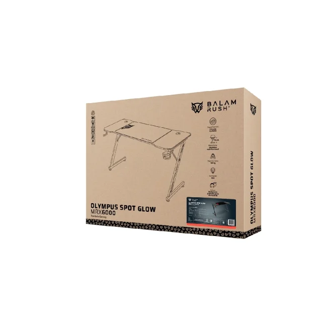 Escritorio Gamer Balam Rush Olympus Spot Glow MRX6000 RGB 140x60x74 incluye accesorios negro image 6