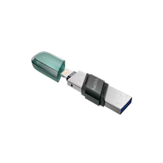 SanDisk iXpand Flash Drive Flip unidad flash USB 256 GB USB Type-A / Lightning 3.2 Gen 1 (3.1 Gen 1) Gris, Plata, Transparente image 2