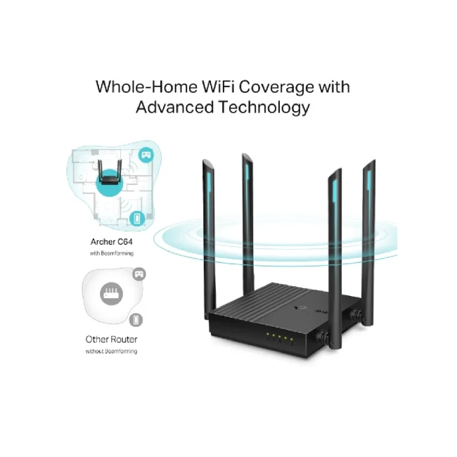 TP-Link Archer C64 router inalámbrico Gigabit Ethernet Doble banda (2,4 GHz / 5 GHz) Negro image 14