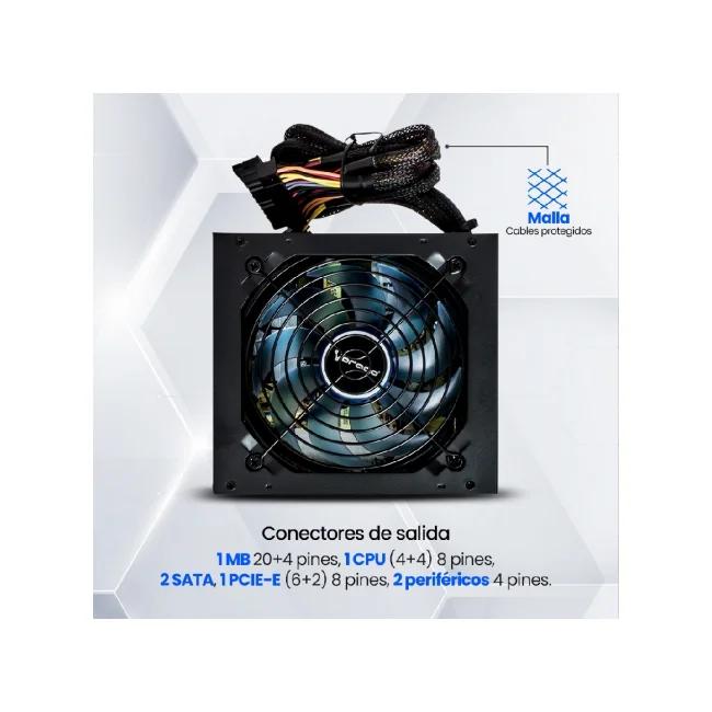 Vorago PSU-200 unidad de fuente de alimentación 600 W 20+4 pin ATX ATX Negro image 4