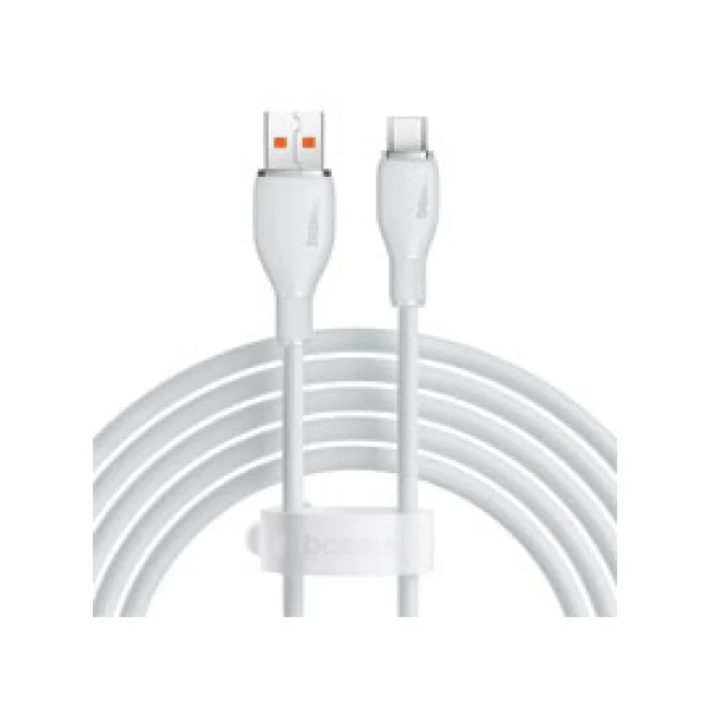 CABLE USB A TIPO C 6A BASEUS 2 MTS, 100W, COLOR BLANCO